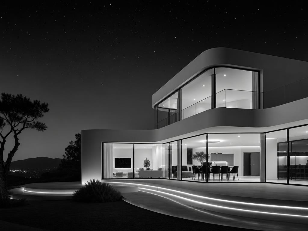 Casa moderna conectada com internet via satélite